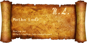 Metke Leó névjegykártya